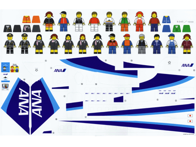 Lego Sticker Sheet for Set 7893-2 (ANA Version)