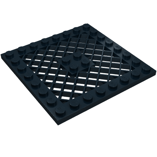Lego Plate Special 8 x 8 with Grille [Undetermined Center] / Black