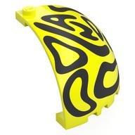 Lego Panel 5 x 5 x 3 1/3 Corner, Curved Top with Black Swirls print