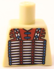 Lego Torso Western Indians Vest Pattern / Tan