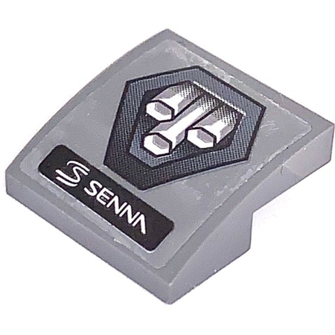 Lego Slope, Curved 2 x 2 x 2/3 with Exhaust Pipes and 'SENNA' Pattern (Sticker) - Set 75892