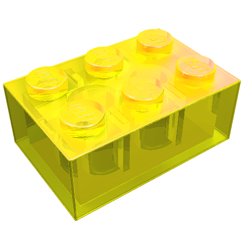 Lego Brick 2 x 3 / Trans-Yellow