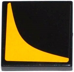 Lego Tile 2 x 2 with Bright Light Orange Corner Pattern (Sticker) - Set 75909