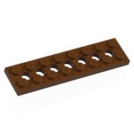 Lego Technic Plate 2 x 8 [7 Holes] / Reddish Brown