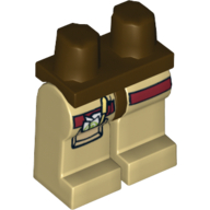 Lego Hips and Tan Legs with Pocket with Pen and Paper Print / Dark Brown