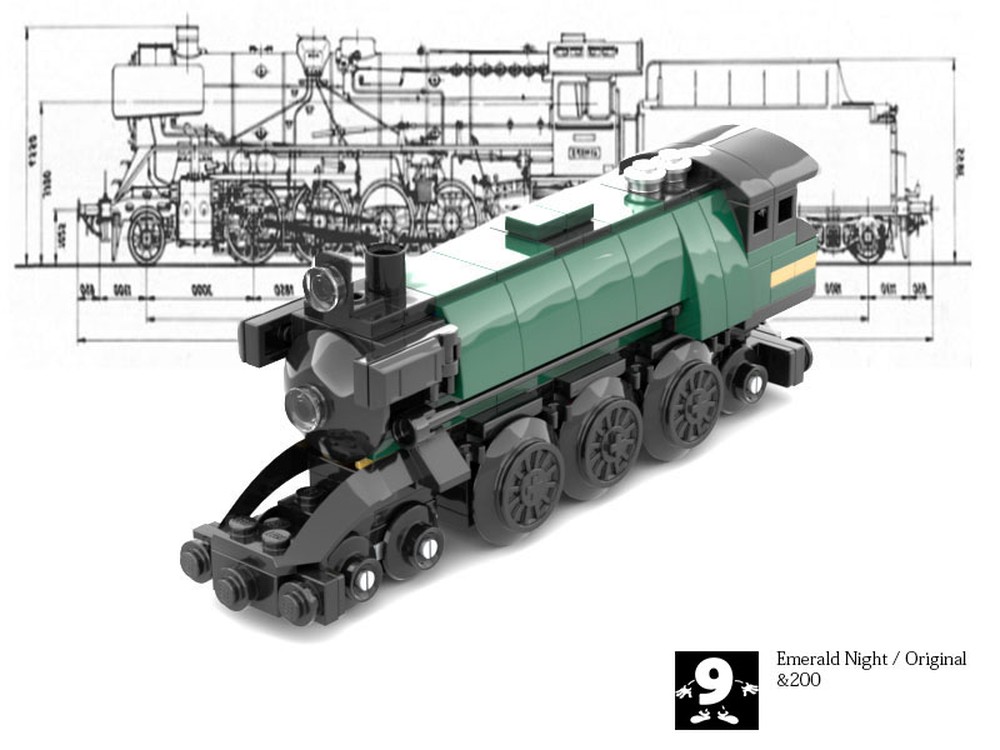 Lego &200. Mini Emerald Night locomotive