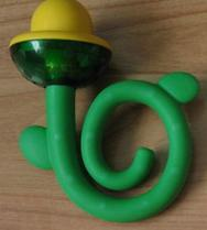 Lego Primo Flower Stem, Yellow Head with Smiley Face Print