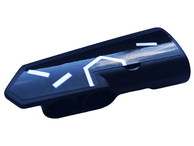 Lego Technic, Panel Fairing #21 Very Small Smooth, Side B with Silver Race Pattern (Sticker) - Set 42123 / Black
