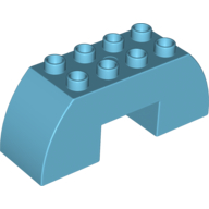 Lego Duplo Brick 2 x 6 x 2 Curved with 2 x 2 Cutout on Bottom / Medium Azure