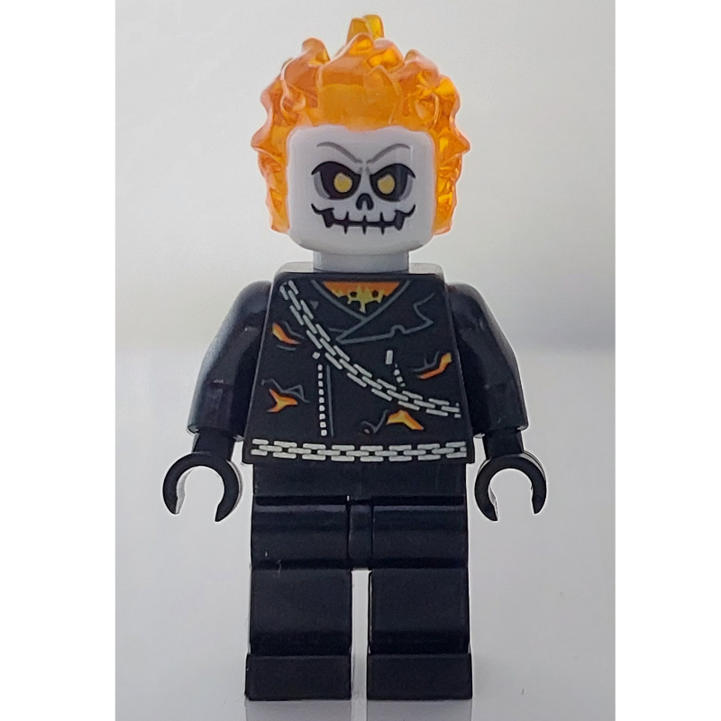 Lego Ghost Rider, White Head, Torn Jacket