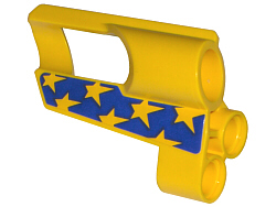 Lego Technic, Panel Fairing # 6 Small Short, Large Hole, Side B with Stars on Blue Background Pattern (Sticker) - Set 8651