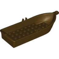 Lego Boat / Rowing Boat 14 x 5 x 2 with Oarlocks [No Hollow Inside Studs] / Dark Brown