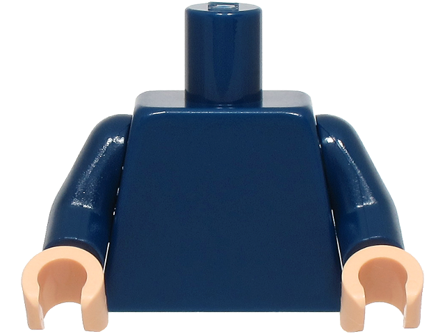 Lego Torso Plain / Dark Blue Arms / Light Nougat Hands
