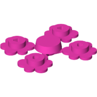 Lego Plant, Flower Small [Complete Sprue of Four] / Dark Pink