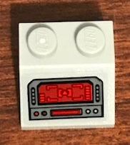 Lego Slope 45 2 x 2 with SW Resistance Bomber Control Panel with Red Screen Pattern (Sticker) - Set 75188
