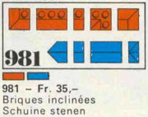 Lego 34 sloping profile bricks, including profile peak bricks, Blue