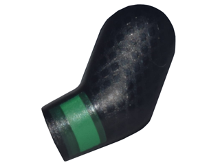 Lego Arm, Left with Diamonds and Green Cuff Pattern / Black