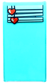 Lego Glass for Window 1 x 4 x 6 with White Venetian Blinds, Crooked with Coral Hearts Drawstring Pattern (Sticker) - Set 41394