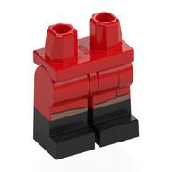 Lego Hips with Red Legs and Black Boots Pattern with Skirt, Medium Brown Knees Print