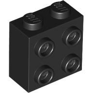 Lego Brick Special 1 x 2 x 1 2/3 with 4 Studs on 1 Side / Black