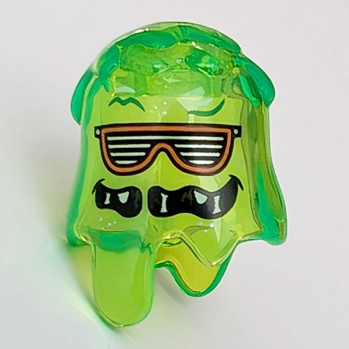 Lego Headwear Slime with Slotted Glasses, Gaping Mouth print / Trans-Bright Green