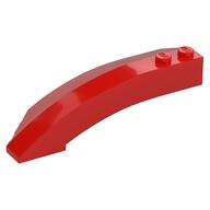 Lego Brick Wedged, Curved 8 x 3 x 2 Open Right / Red