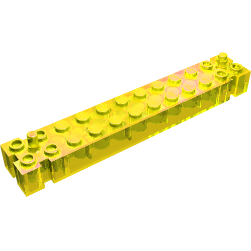Lego Brick Special 2 x 12 with 2 End Pegs / Trans-Yellow