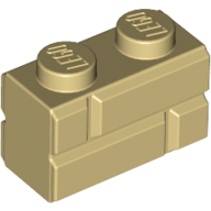 Lego Brick Special 1 x 2 with Masonry Brick Profile / Tan