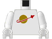 Lego Torso with Classic Space Logo Pattern / White Arms / White Hands