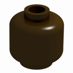 Lego Minifigure, Head (Plain) / Dark Brown