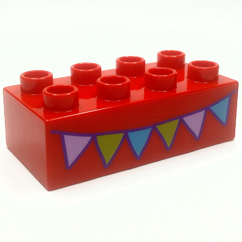 Lego Duplo Brick 2 x 4 with Garlands Print