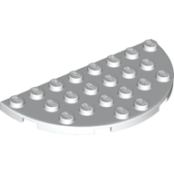 Lego Plate Round Half 4 x 8 / White