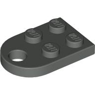 Lego Plate Special 3 x 2 with Rounded End, Hole / Dark Gray