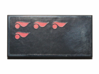 Lego Tile 2 x 4 with SW 4 Red Balls and Flames Pattern Model Left Side (Sticker) - Set 75018 / Black