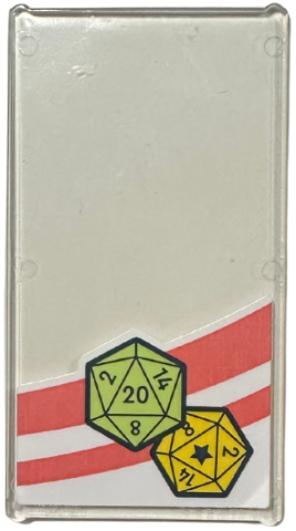 Lego Glass for Window 1 x 4 x 6 with Coral Stripes and Yellow and Yellowish Green Multisided Dice Pattern (Sticker) - Set 42674 / Trans-Clear