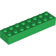 Lego Brick 2 x 8 / Green