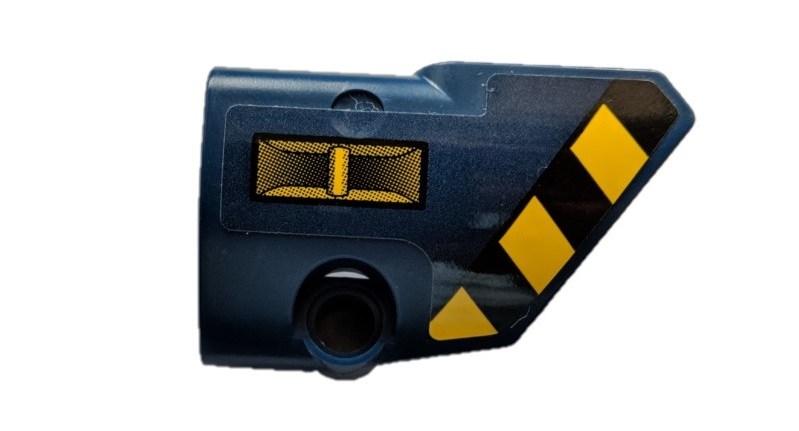 Lego Technic, Panel Fairing # 2 Small Smooth Short, Side B with Black and Yellow Danger Stripes and Lifting Shackle Pattern (Sticker) - Set 42079