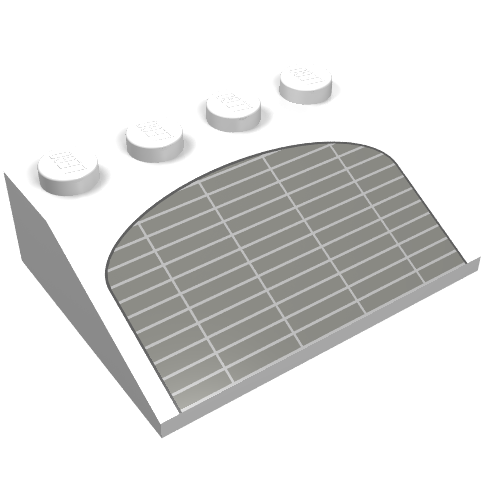 Lego Brick Sloped 33° 3 x 4 with Grille Print / White