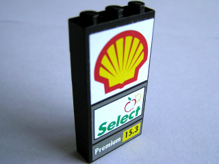 Lego Stickered Assembly 3 x 1 x 5 with Shell Logo, Select and Premium Pattern on Both Sides (Stickers) - Set 1256