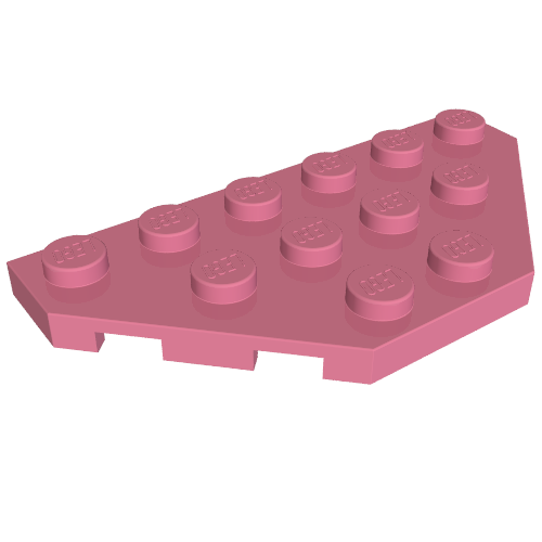 Lego Wedge Plate 3 x 6 Cut Corners / Medium Dark Pink