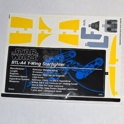 Lego Sticker Sheet for Set 75181-1 / [No Color/Any Color]