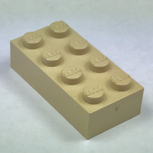 Lego Modulex Brick 2 x 4 with LEGO on Studs / Modulex Ochre Yellow