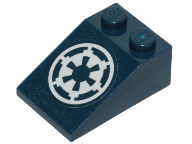 Lego Slope 33 3 x 2 with SW Imperial Logo on Dark Blue Background Pattern (Sticker) - Set 75262