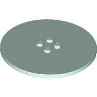 Lego Plate Special Round 8 x 8 with 2 x 2 Center Studs with Groove / Light Aqua