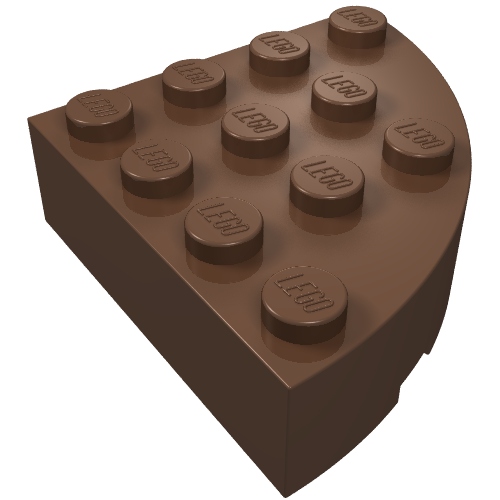 Lego Brick Round Corner 4 x 4 Full Brick / Brown