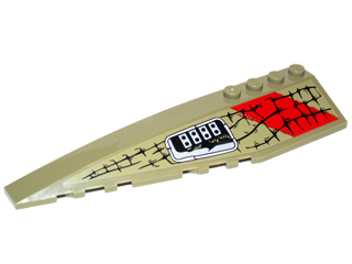 Lego Wedge 12 x 3 Left with Scales, Gray Buttons and Red Markings Pattern (Sticker) - Set 70006