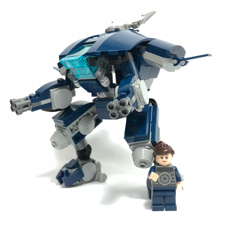 Lego D.Va Mech Ocean Blue Skin - Custom Design