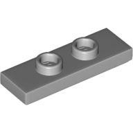 Lego Plate Special 1 x 3 with 2 Studs with Groove and Inside Stud Holder (Jumper) / Light Bluish Gray