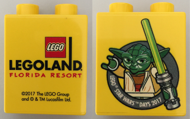 Lego Duplo, Brick 1 x 2 x 2 with LEGO Star Wars Days 2017 LEGOLAND Florida Resort Pattern