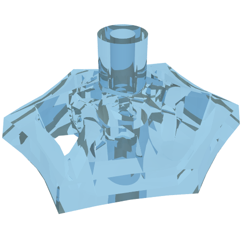 Lego Web Effect Small Short Bar on Front and Back / Trans-Light Blue